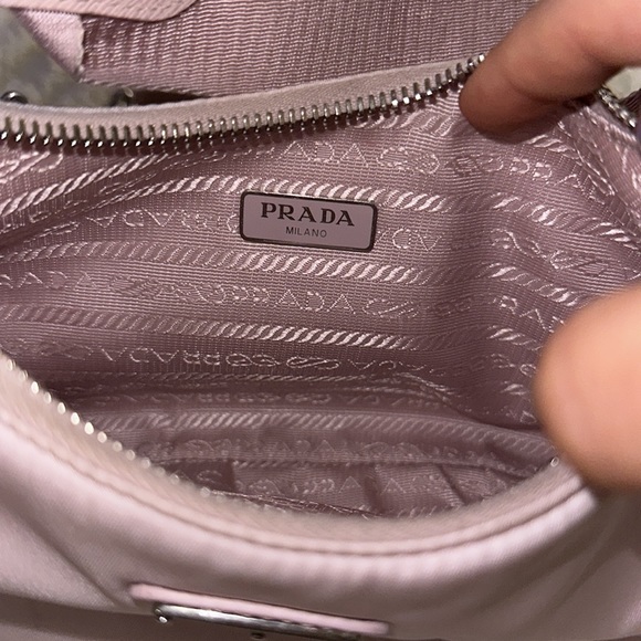 Prada 2005 are-Edition Nylon Bag with silver chain and mini bag attachments - Picture 3 of 4